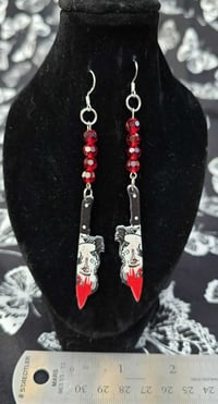 Cute little girl knife with glass beads earrings