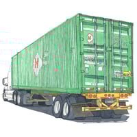 Image 1 of  Truck #6 Green Container by Jessica Fontenot - Framed Original Artwork