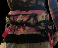Image 3 of Textured fuzzy medical bunny patched apocalypse skirt