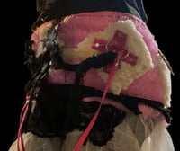 Image 4 of Textured fuzzy medical bunny patched apocalypse skirt