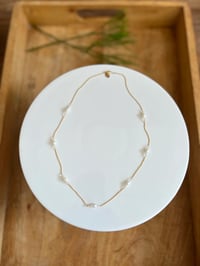 Dahlia white fresh water pearls