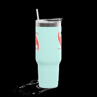 Image 5 of THE WEATHER IS HAPPENING INSULATED 40 OZ TRAVEL MUG W/ STRAW