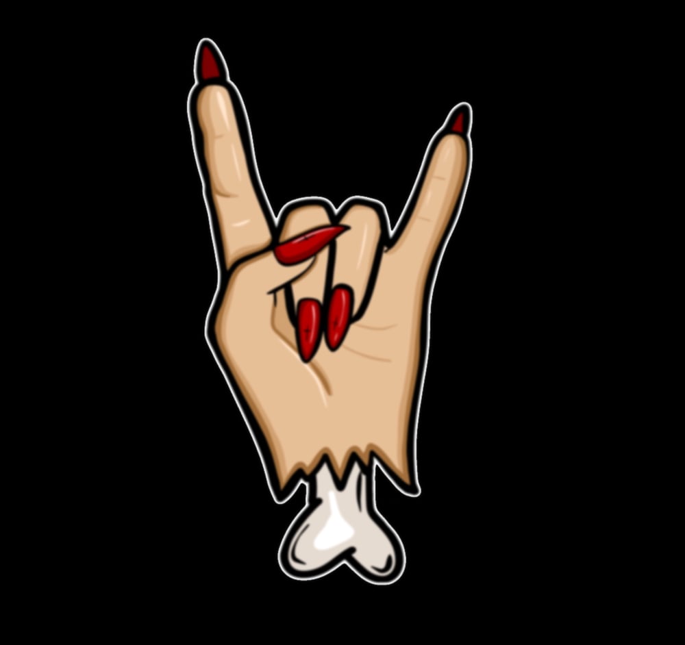 Image of 'Rock n Bones' Sticker small