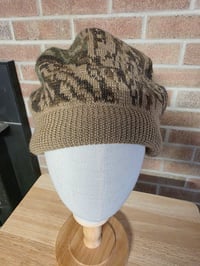 Image 2 of Upcycled Pure Thick Wool, Single Snap Beanie- L-XXL- Camo