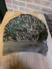 Image 4 of Upcycled Pure Thick Wool, Single Snap Beanie- L-XXL- Camo