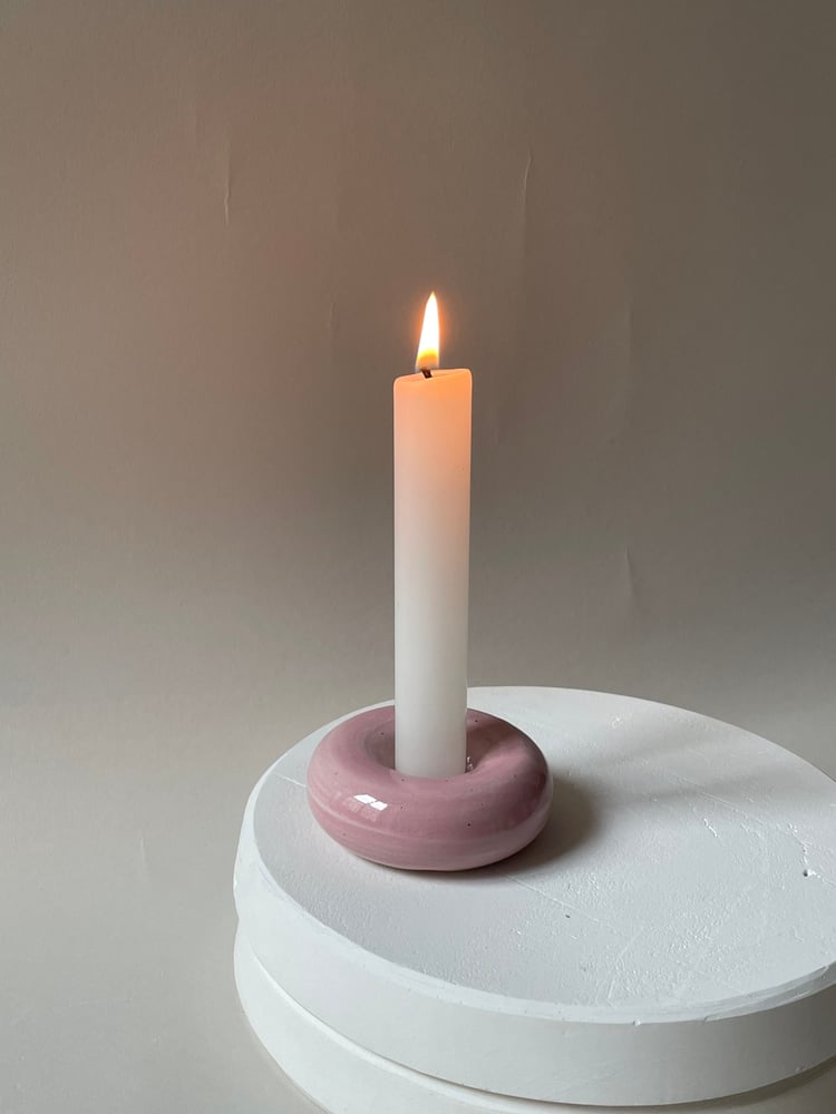 Image of Donut candleholder pepito pink