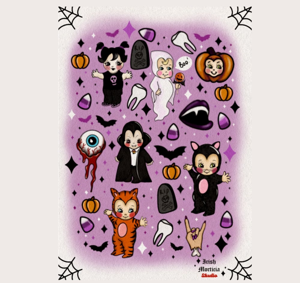 Image of 'Spookie Kewpie’ A4 print 