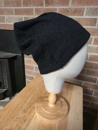 Image 2 of Upcycled Pure Merino Wool, Single Snap Beanie- M-XXL- Charcoal 