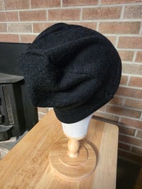 Image 1 of Upcycled Pure Merino Wool, Single Snap Beanie- M-XXL- Charcoal 