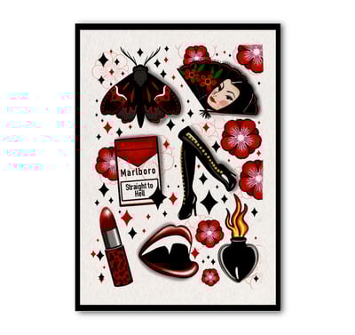 Image of 'Burlesque essential' A4 sample print 