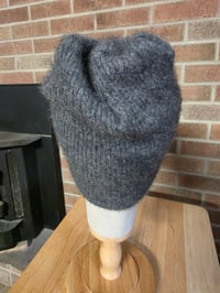 Image 2 of Upcycled Pure Cashmere, Single Snap Beanie- M-XXL- Slate