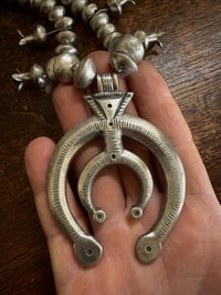 Image 6 of WL&A Handmade Old Style Mercury Dime Squash Blossom Naja Necklace - Length 26" - 380 Grams