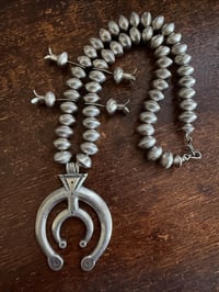 Image 2 of WL&A Handmade Old Style Mercury Dime Squash Blossom Naja Necklace - Length 26" - 380 Grams