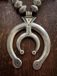 Image 5 of WL&A Handmade Old Style Mercury Dime Squash Blossom Naja Necklace - Length 26" - 380 Grams