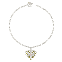 Image 1 of Heart's Desire Necklace, Olive & Peach