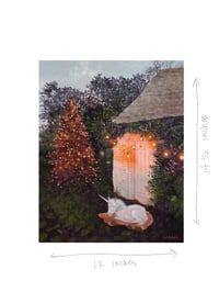 Image 2 of Christmas Eve by the Old Garden Shed ORIGINAL PAINTING