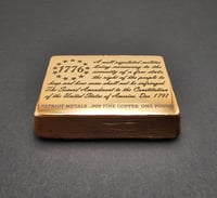 Image 3 of Second Amendment Copper Bar