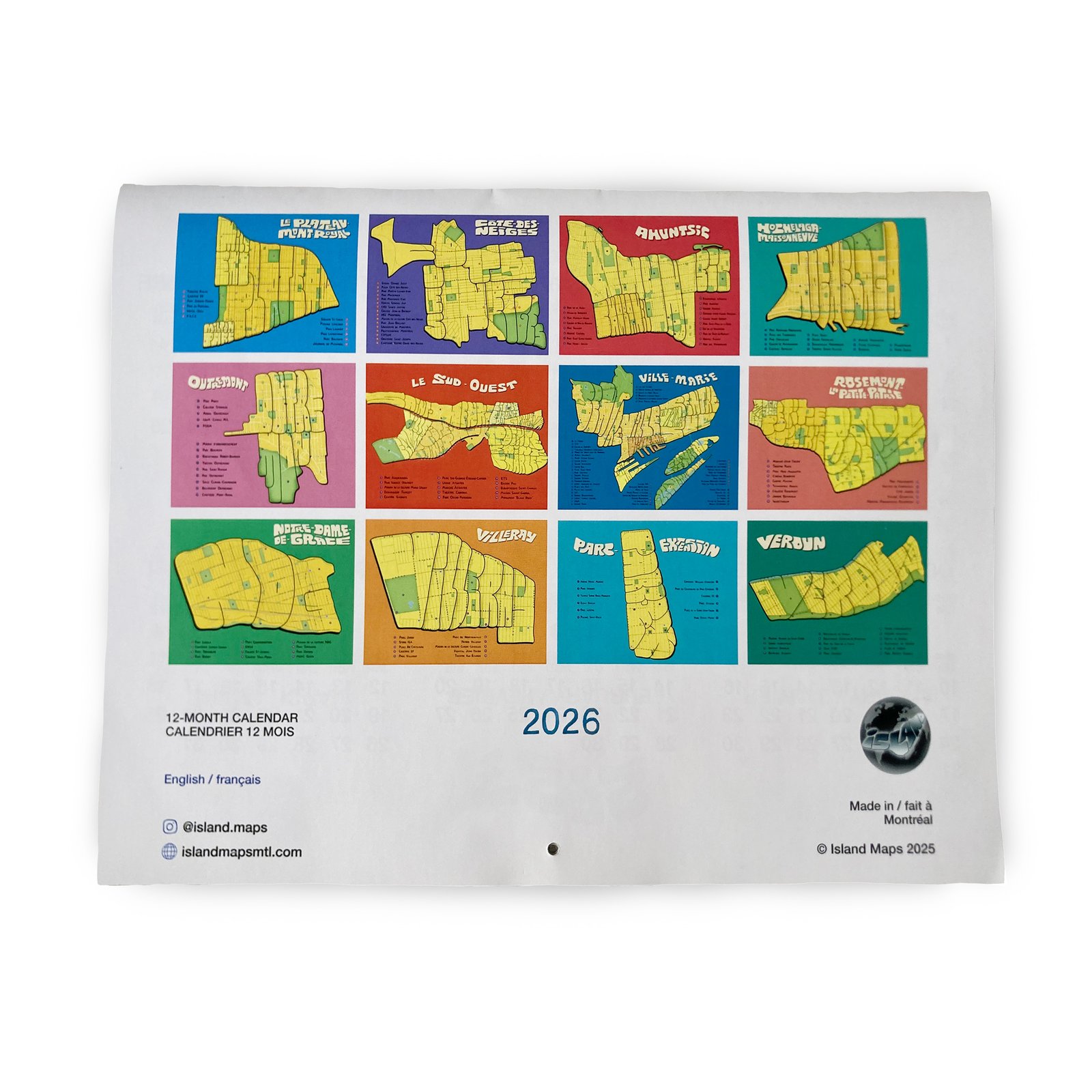 2026 MTL CALENDAR Island Maps Back 2 