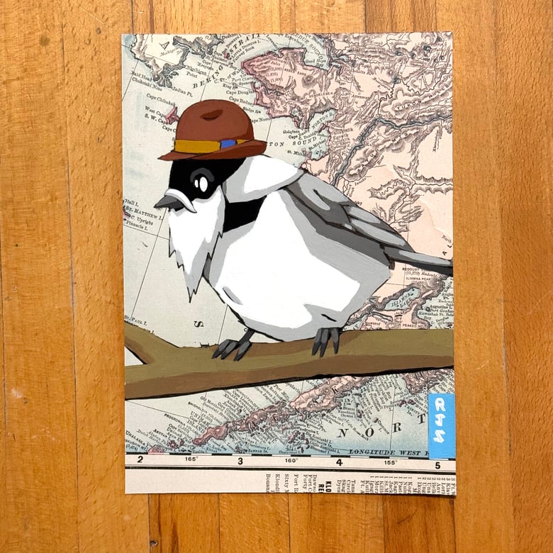 Image of Bearded Chickadee / unframed original painting