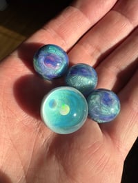 Image 3 of Mini Scribble marbles in various blues