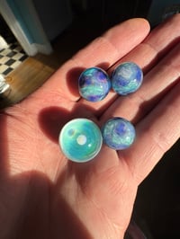 Image 1 of Mini Scribble marbles in various blues