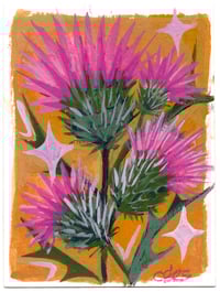 Thistle Color Sketch - Gouache Painting