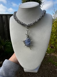 Image 2 of Mirror | Blue Lace Agate Wire Wrapped necklace