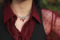 Image 1 of Garnet & Red Beaded Subtle Day Collar/Choker