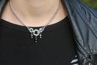 Image 1 of Garnet & Silver Beaded Subtle Day Collar/Choker