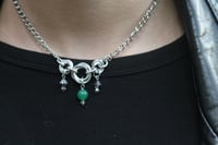 Image 1 of Green Aventurine & Silver Beaded Subtle Day Collar/Choker