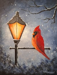 Cardinal Warming Up Painting