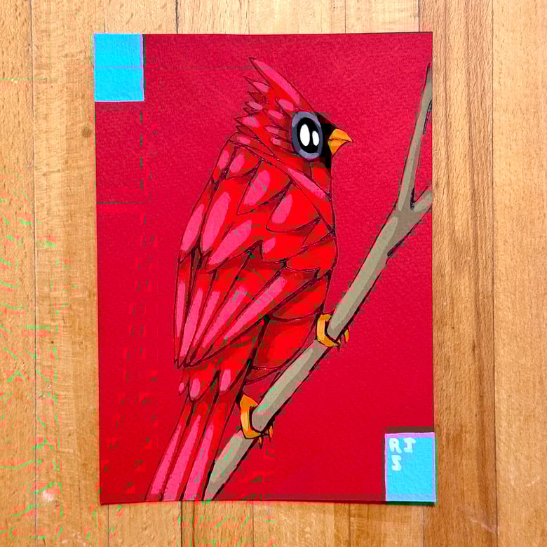 Image of Fancy Cardinal / unframed original painting