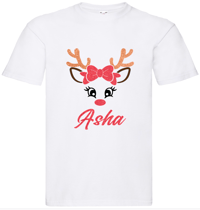 Image 1 of PERSONALISED FEMALE REINDEER T-SHIRT