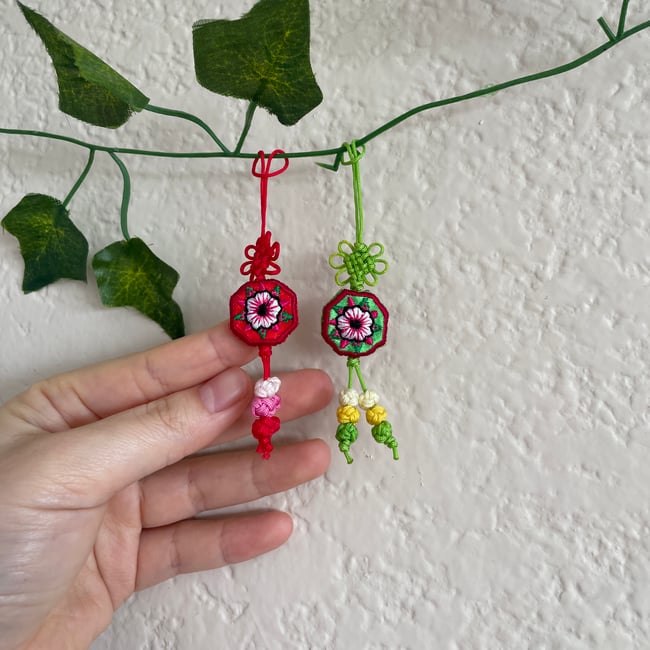 'flower in octagon' norigae charm