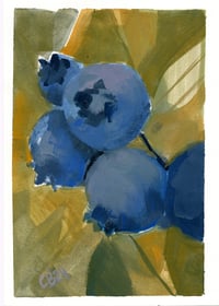 Blueberries 3 - Gouache Painting