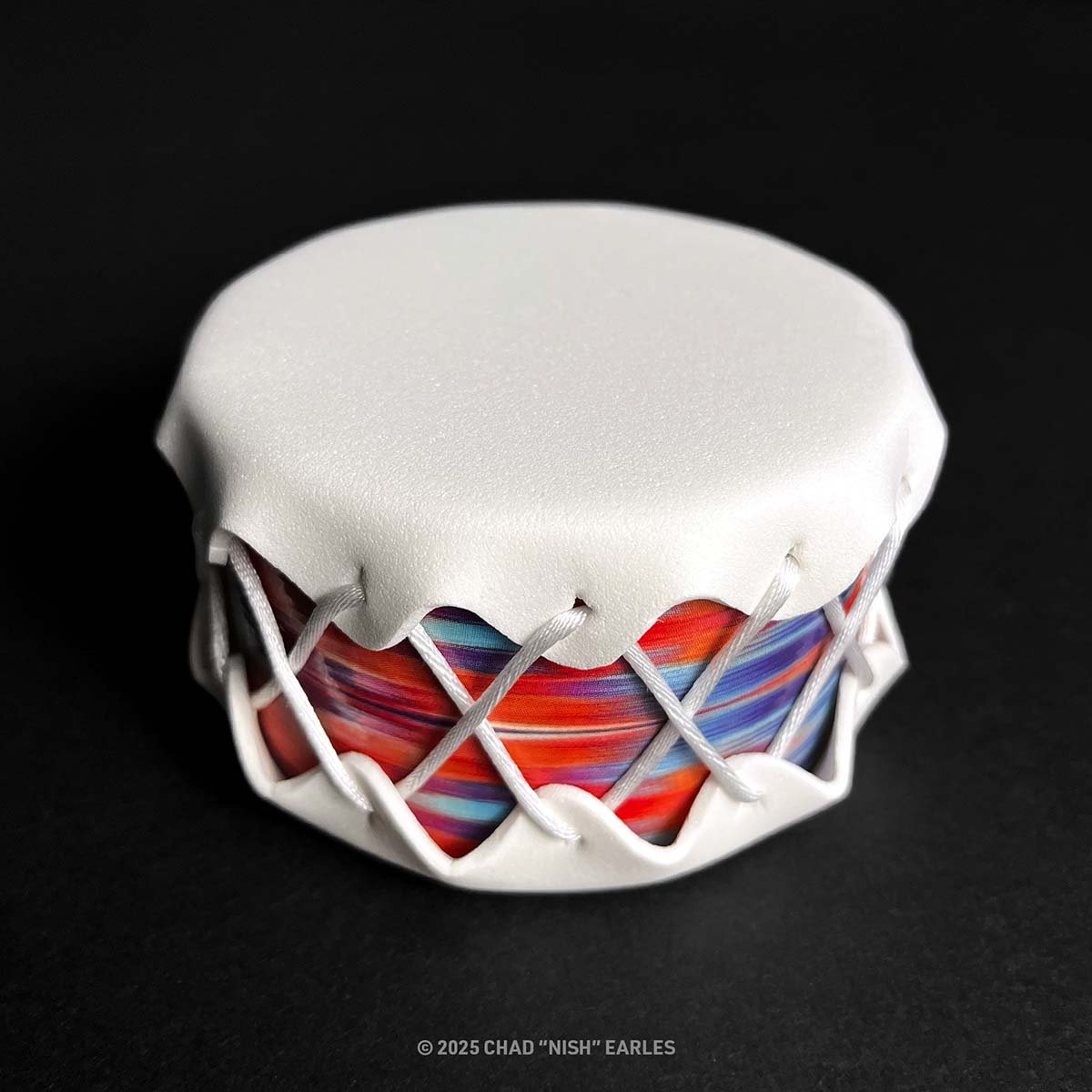Image of Drum Ornament - White/Multi