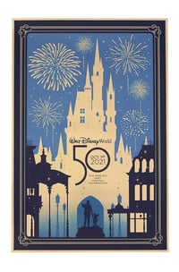 Walt Disney World 50 Silk-Screened Serigraph Print (Limited Edition 27" X 18") 