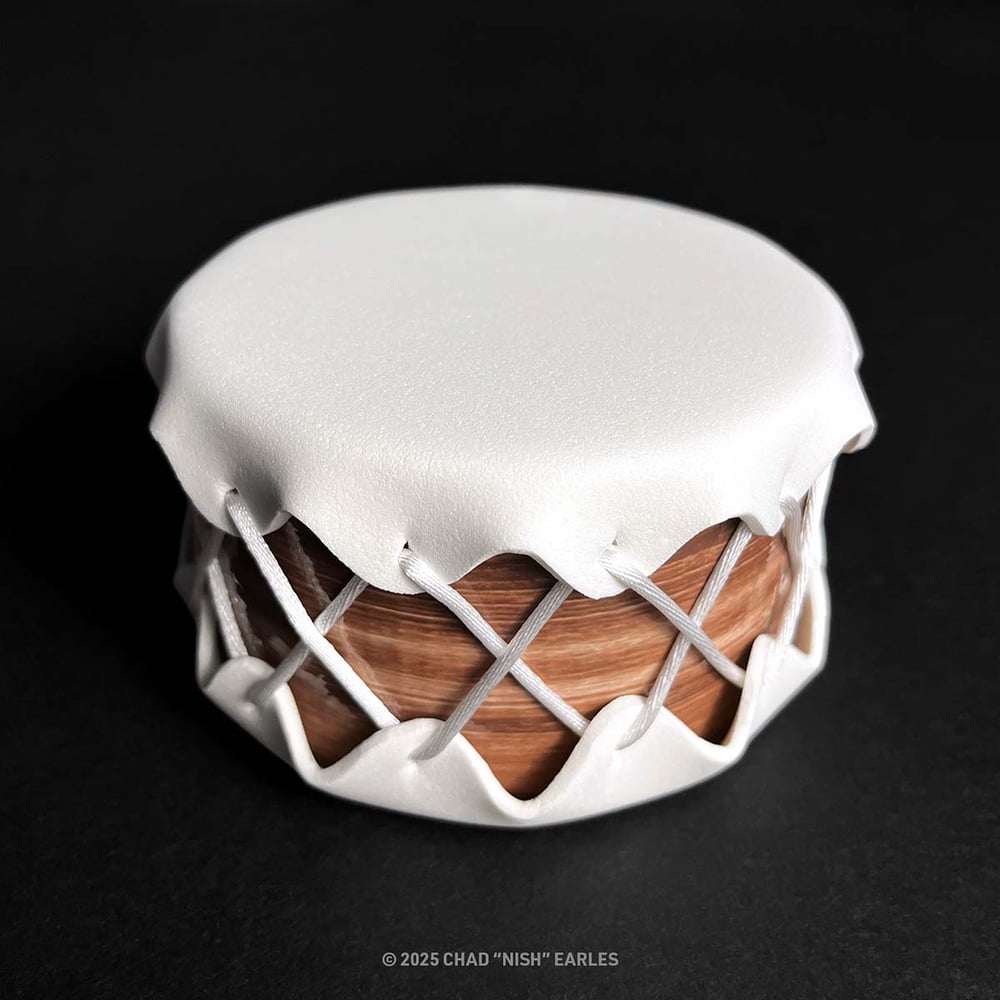 Image of Drum Ornament - White/Woodgrain