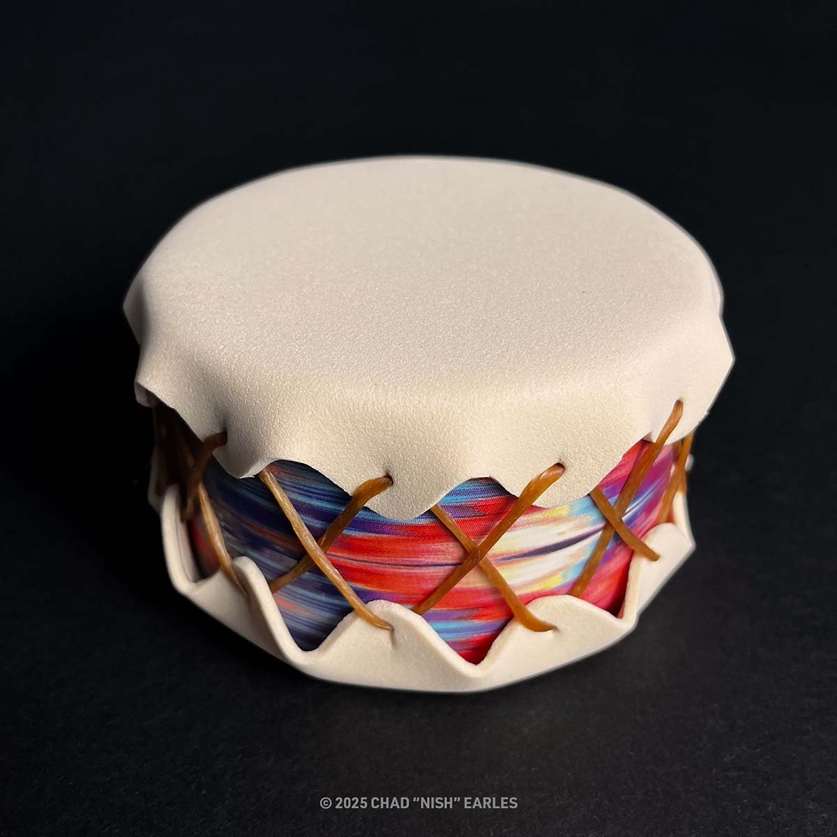 Image of Drum Ornament - Light Tan/Multi