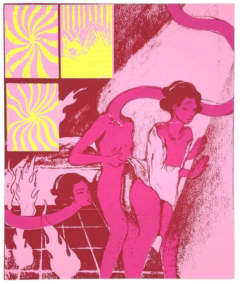 "Sun in the Bath" 3-Color Screenprint