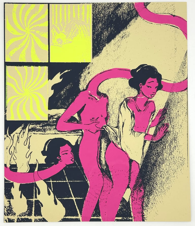 "Sun in the Bath" 3-Color Screenprint Image 2
