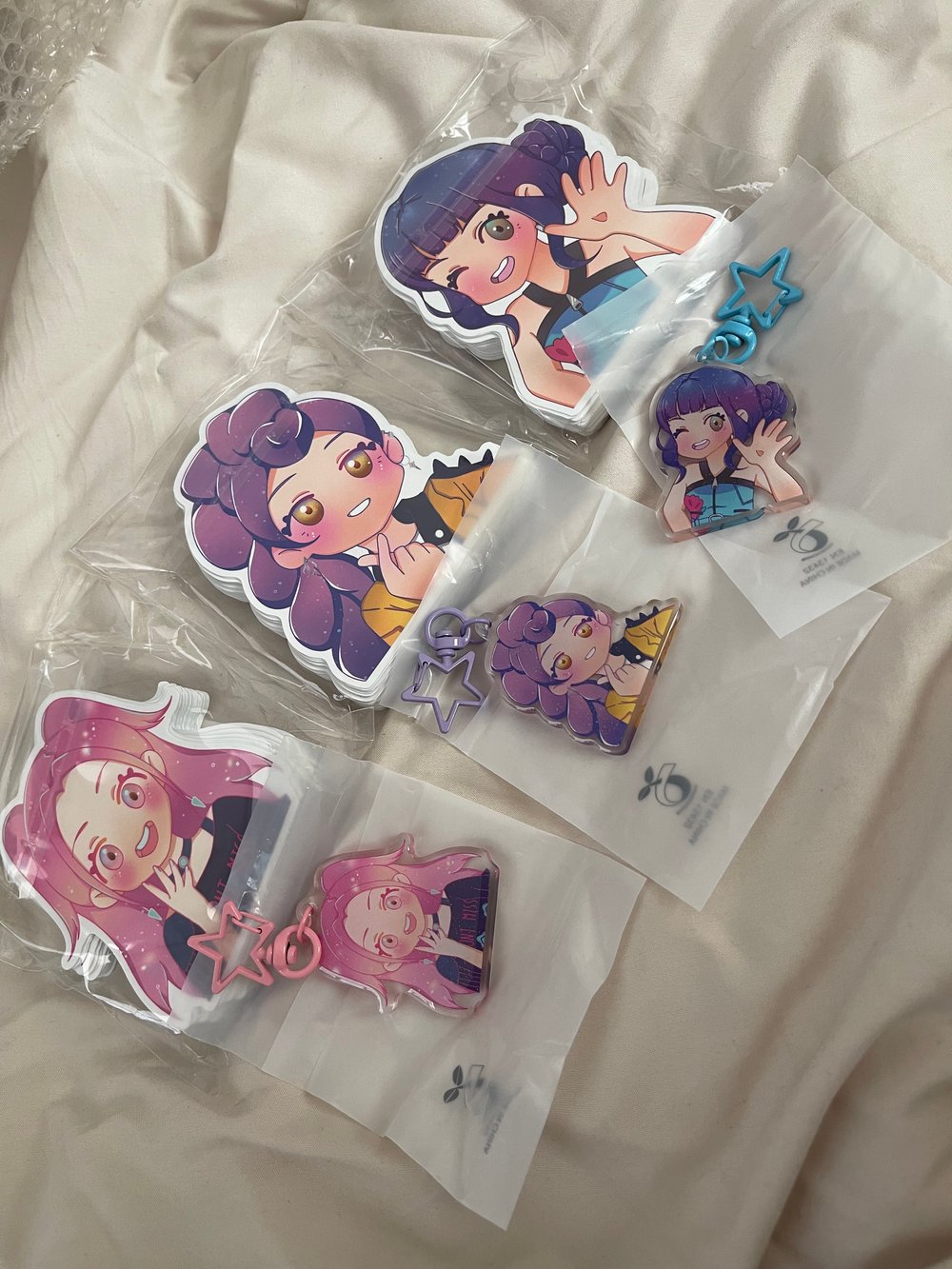 Image of CUSTOM CHIBI ART Huntrix Keychain and sticker