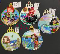 Hand Painted Mermaid Ornaments 10-14
