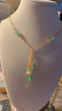 Image 3 of Green aventurine 18k gold plated chain