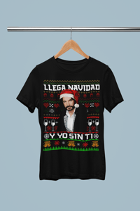 Image 1 of El Buki Llega Navidad Y Yo Sin Ti Short-Sleeve Holiday T-Shirt
