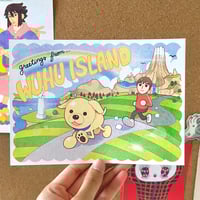 Image 2 of Wuhu Island Postcard - 5" x 7" Risograph Print