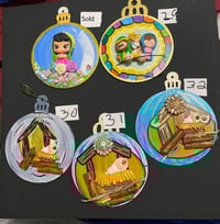 Hand Painted Nativity ORNAMENTS 28-32