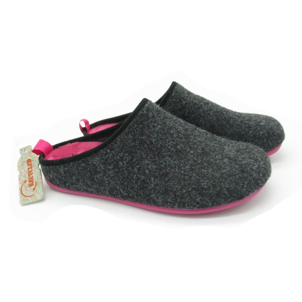 Image of Baiji Recycled Slipper (womens) - Anthracite / Magenta