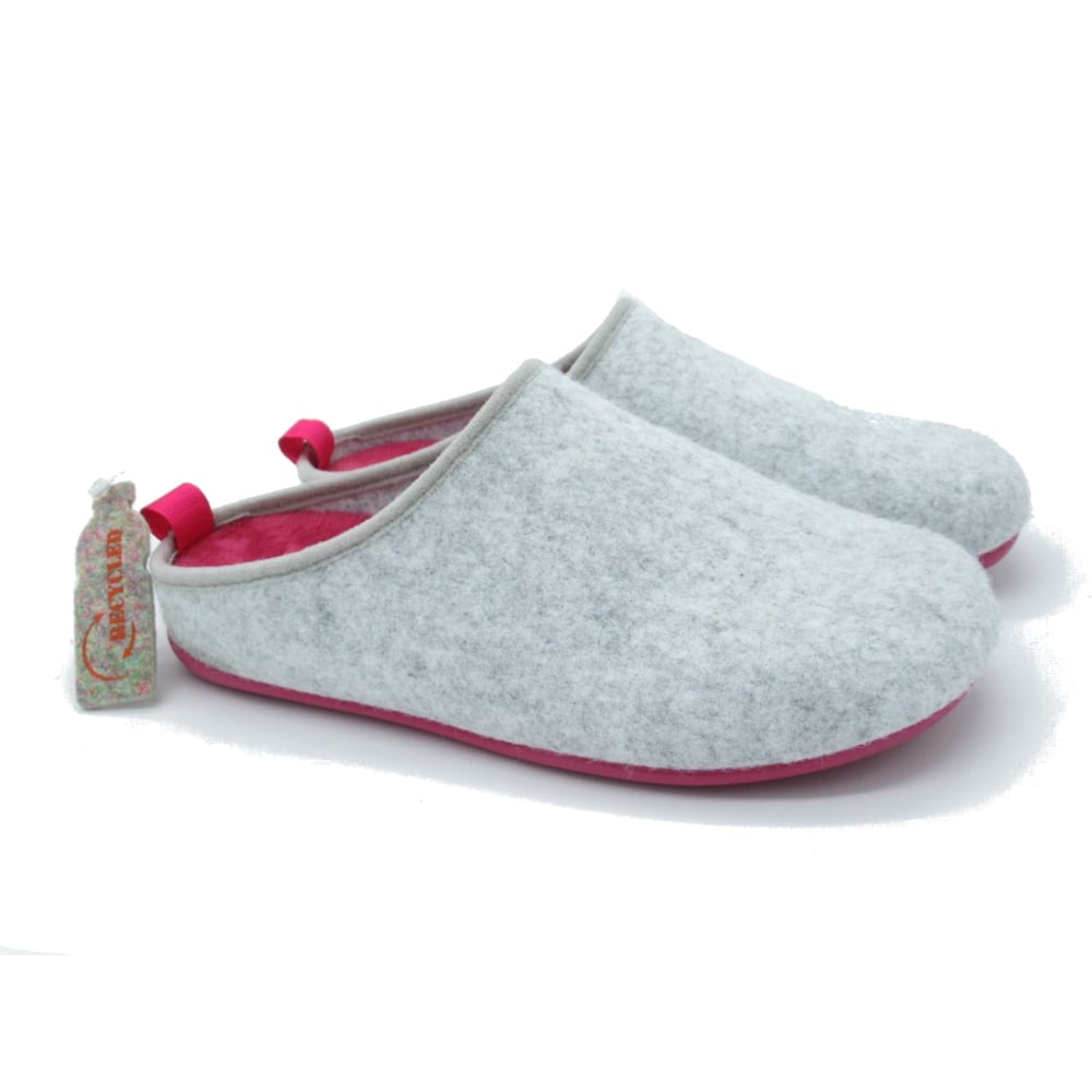 Image of Baiji Recycled Slipper (womens) - Light Grey / Magenta