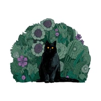 Image 2 of "Grebe, with Flowers" • Limited Edition Art Print (12.5" x 12.5")